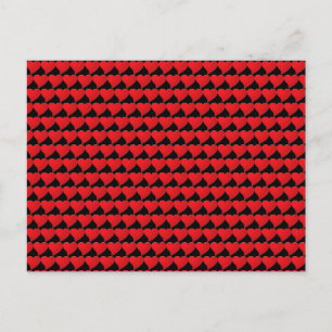Carte Postale Coeurs rouges noirs modernes motif Saint Valentin