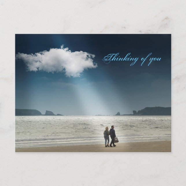 Carte Postale Cœurs sur une plage. (Devant)