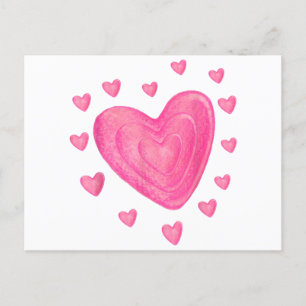 Carte Postale Coeurs T Chemise Enfants École Valentines Jour Fil