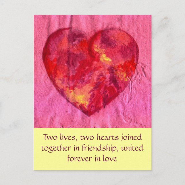 Carte Postale Coeurs unis dans l'amour (Devant)