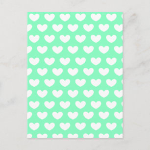 Carte Postale Coeurs verts à la menthe