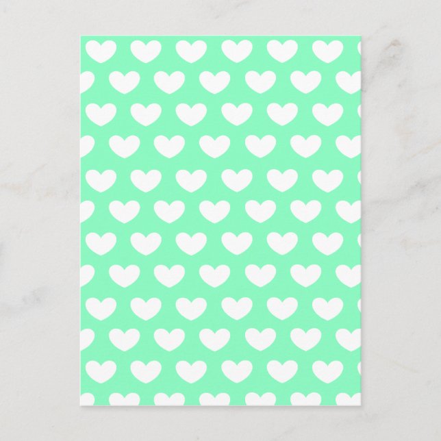 Carte Postale Coeurs verts à la menthe (Devant)