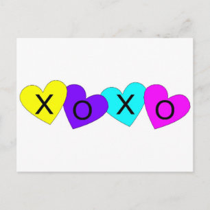 Carte Postale Coeurs XOXO