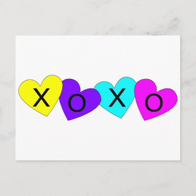 Carte Postale Coeurs XOXO (Devant)