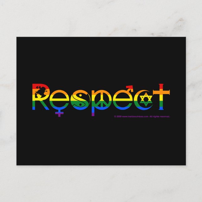 Carte Postale Coexister dans le Respect Fierté Gay (Devant)