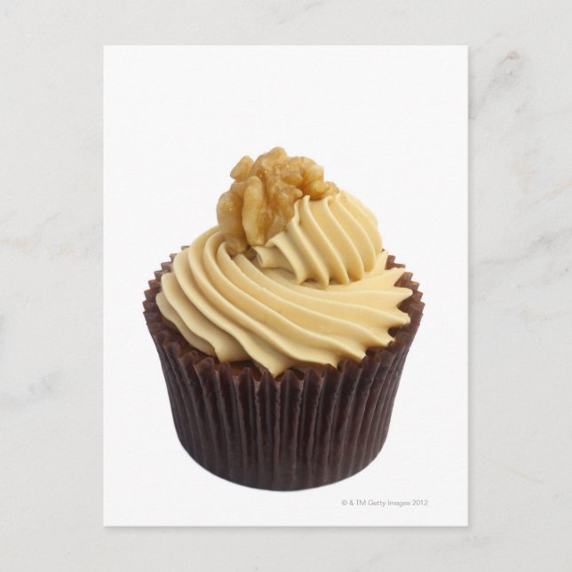 Carte Postale Coffee cupcake garni de crème café et d'un (Devant)