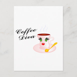 Carte Postale Coffee Diva