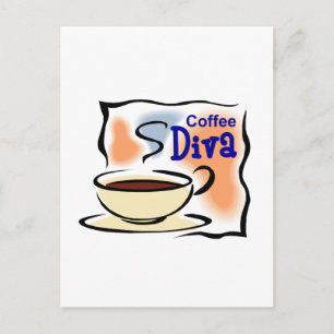 Carte Postale Coffee Diva