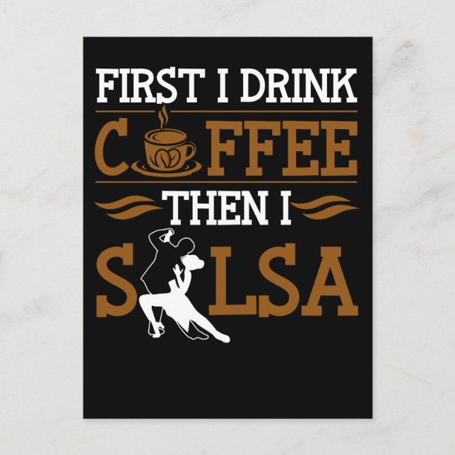 Carte Postale Coffee Lover Salsa Dancing Sport Humor Dancer (Devant)