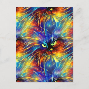 Carte Postale Cohésif Abstrait Exquis Cat Splashes Simples