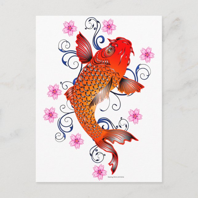 Carte Postale Coi Fish Carp Eastern Blossom (Devant)