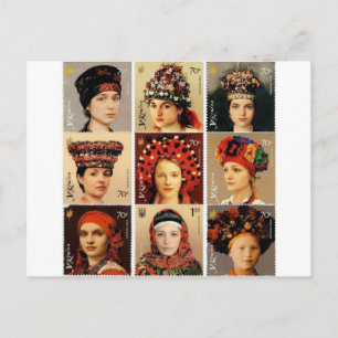 Carte Postale Coiffes ukrainiennes