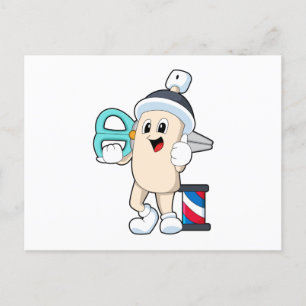 Carte Postale Coiffeur avec ciseaux