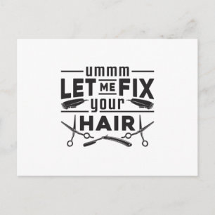 Carte Postale Coiffeuse Stylo Barber Ciseaux Coiffeur Idée cadea
