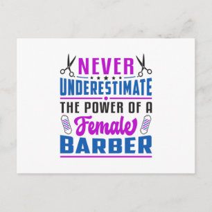 Carte Postale Coiffeuse Stylo Barber Ciseaux Coiffeur Idée cadea