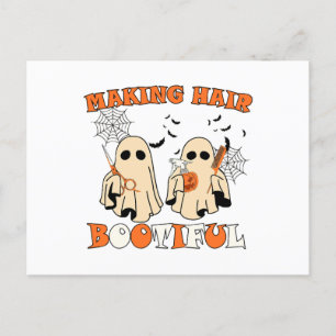 Carte Postale Coiffure drôle Fantôme Coiffeur Halloween