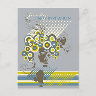 Carte Postale Coiffure Funky Bloom *04 Party Invitation Postcard