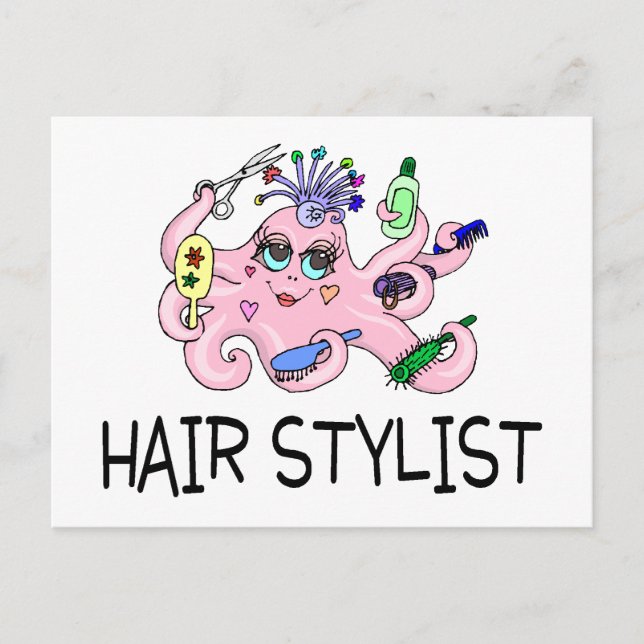Carte Postale Coiffure Octopus (Devant)