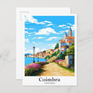 Carte Postale Coimbra Portugal Vintage voyage d'art Illustration