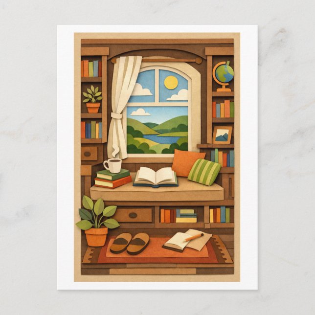Carte Postale Coin confortable de fenêtre (Devant)