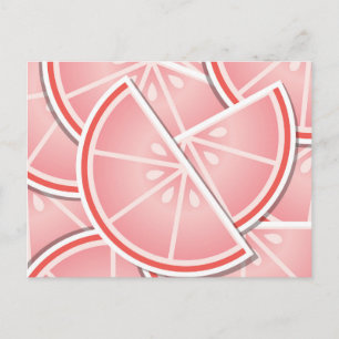 Carte Postale Coincés de pamplemousse rose