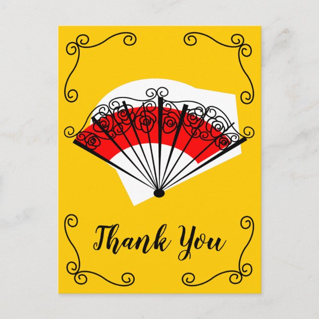 Carte Postale Coins de ventilateur espagnol Merci vertical (Devant)