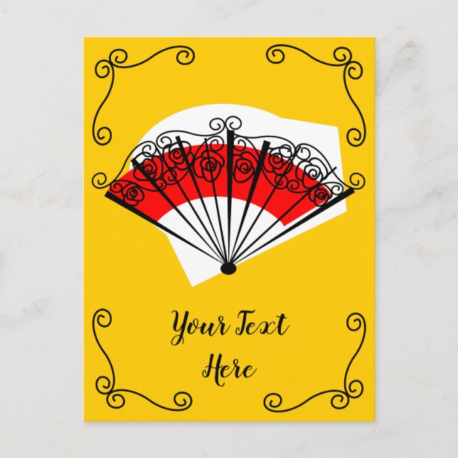 Carte Postale Coins du ventilateur espagnol Texte vertical (Devant)
