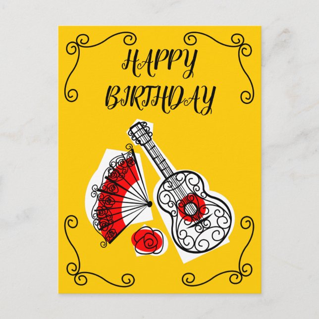 Carte Postale Coins Souvenirs Espagnols Anniversaire vertical (Devant)
