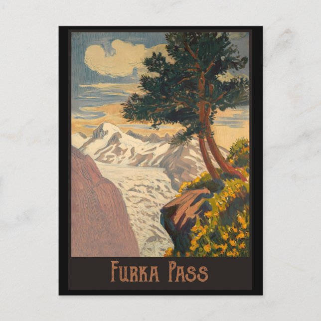 Carte Postale Col de la Furka, Alpes suisses (Devant)