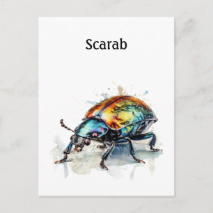 Carte Postale Coléoptère iridescent en aquarelle, personnalisé