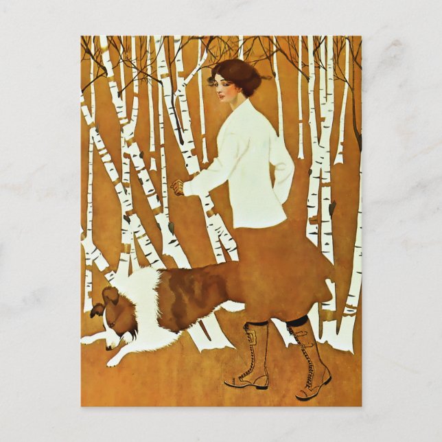 Carte Postale Coles Phillips ‘Fadeaway Girl’ Autumn Walk Cover (Devant)