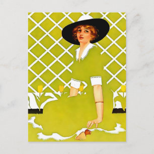 Carte Postale Coles Phillips « Femme qui disparaît » « Jardin p