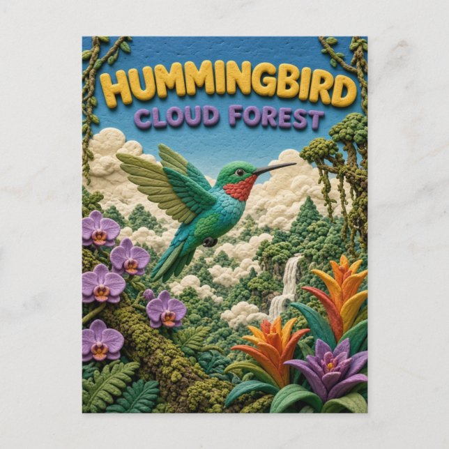 Carte Postale Colibri Cloud Forest Moderne KlayKoo (Devant)
