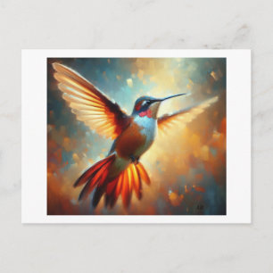 Carte Postale Colibri Coloré en Vol, 