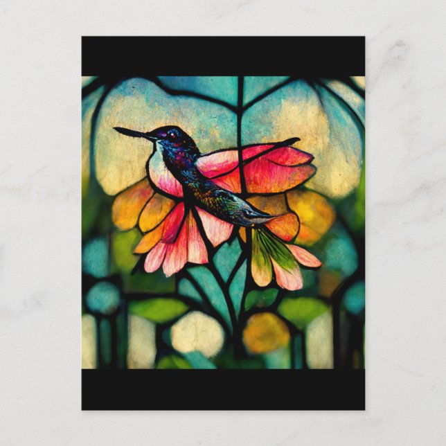 Carte Postale Colibri en verre (Devant)