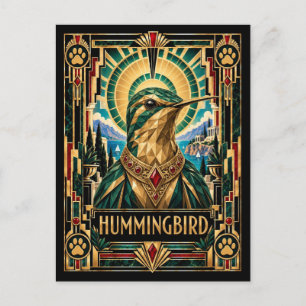 Carte Postale Colibri, faune Art déco