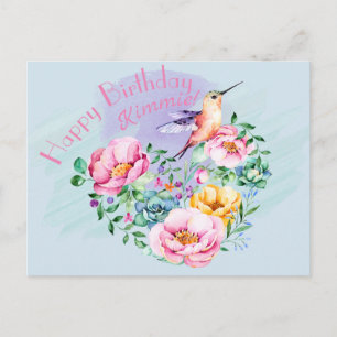 Carte Postale Colibri Joyeux Anniversaire