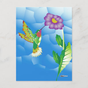 Carte Postale Colibri : stylisé