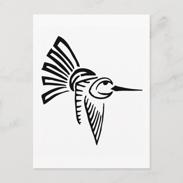 Carte Postale Colibri tribal (Devant)