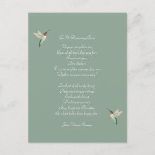 Carte Postale Colibris et citations de John Vance Cheney