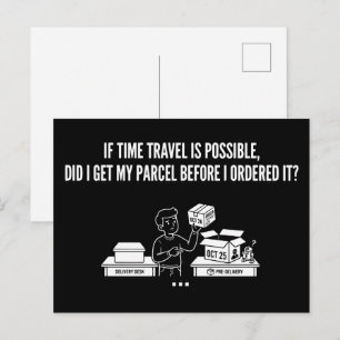 Carte Postale Colis de voyage dans le temps Livraison Question d