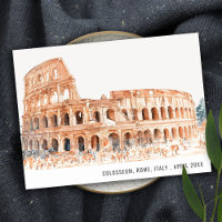Colisée Rome Italie Aquarelle Voyage italien