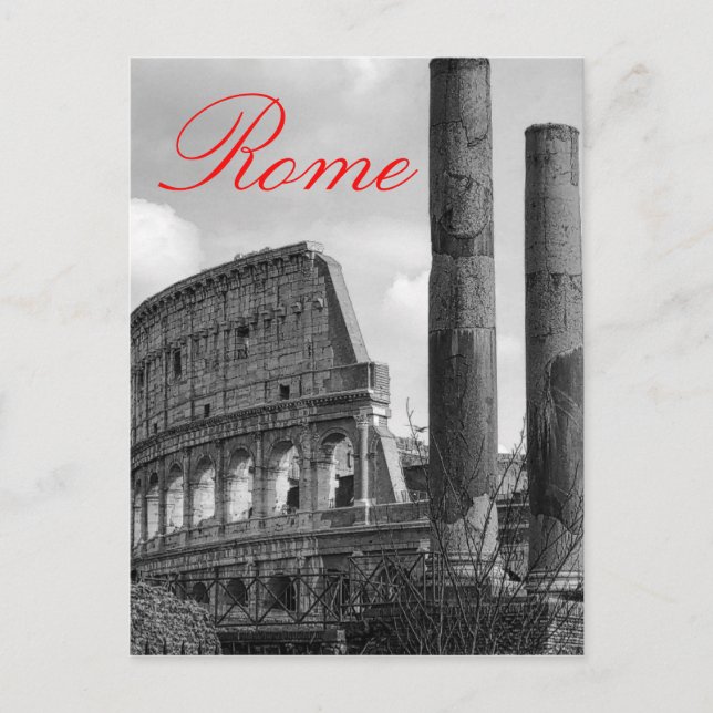Carte Postale Colisée Rome Italie Photo Voyage noir et blanc (Devant)