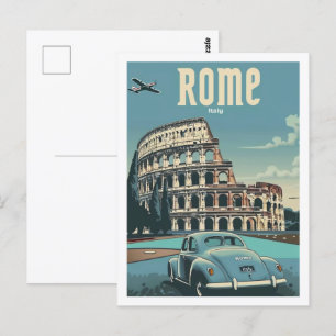 Carte Postale Colisée Rome Italie Vintage Lieu de voyage célèbre