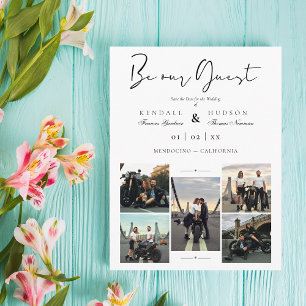 Carte Postale Collage 5 Photos Covid19 Chic Be Our Guest Wedding