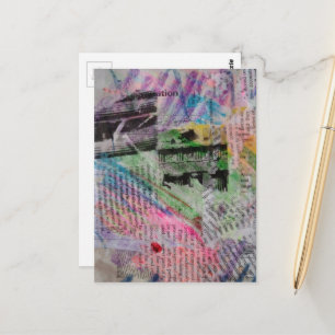 Carte Postale collage abstrait