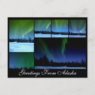 Carte postale Collage Alaksa Aurora