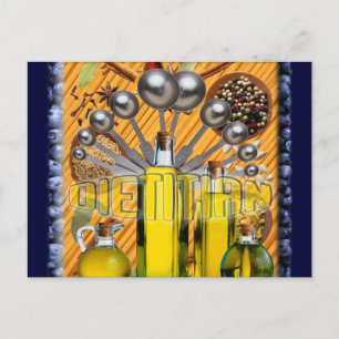 CARTE POSTALE COLLAGE ALIMENTAIRE DIÉTITIEN