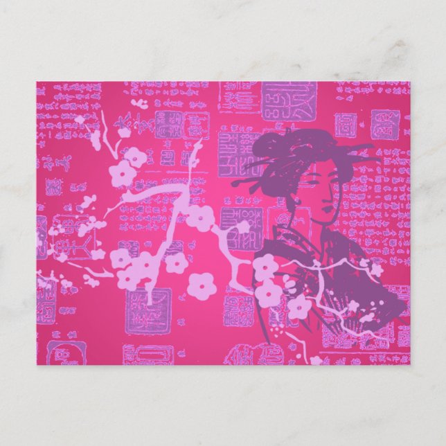 Carte Postale Collage asiatique vintage (Devant)