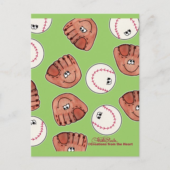 Carte Postale Collage Ball and Glove (Devant)